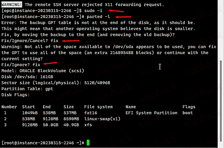 甲骨文 创建CentOS 150G硬盘只显示40G