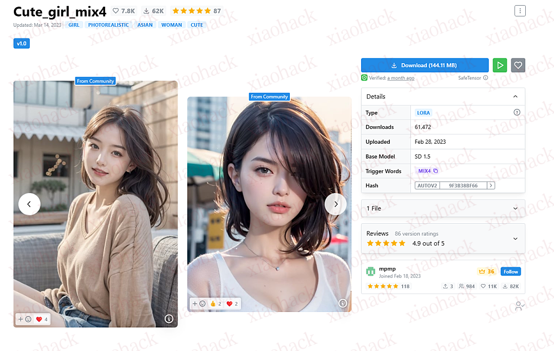 SD-Web UI小姐姐模型