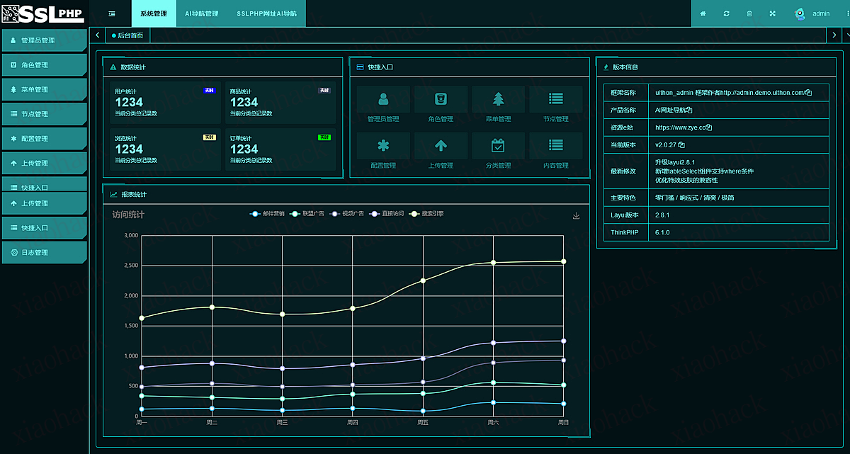 点击放大图片 基于thinkphp6框架开发的全新UI的AI网址导航系统整站源码2