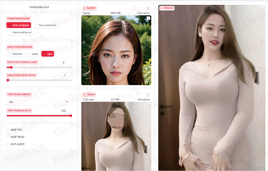 点击放大图片 新一代开AI换脸神器,生成速度更快,效果更惊艳!5